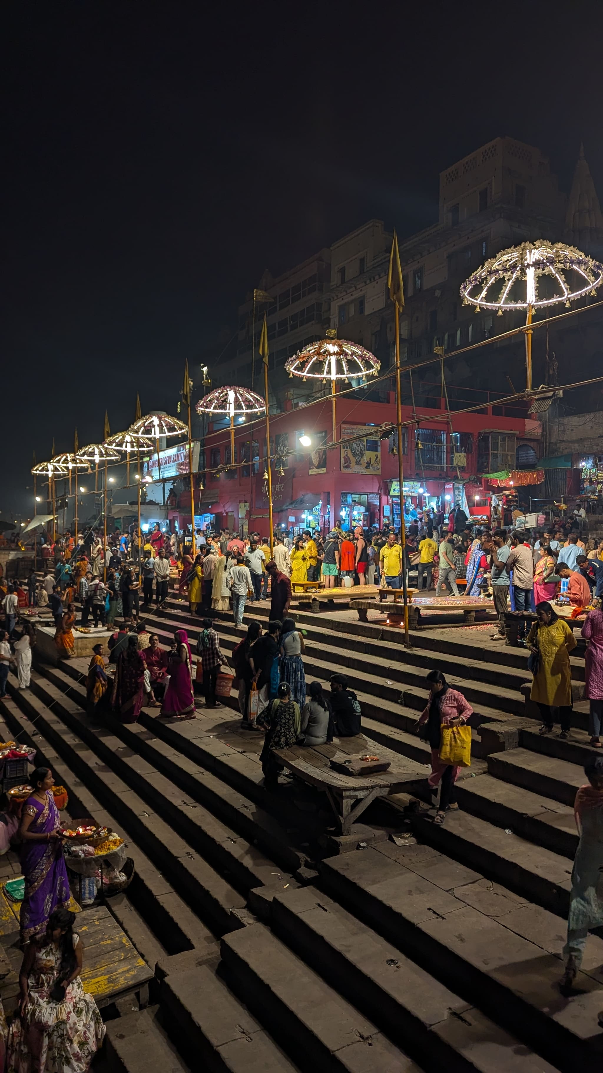 Banaras Ghat At Night